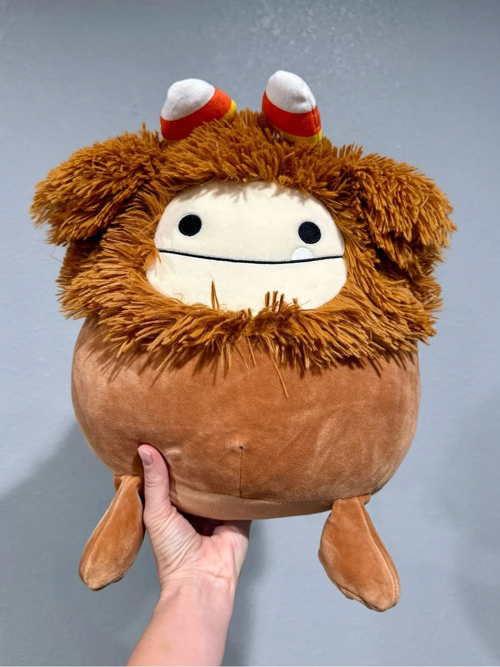 Benny Bigfoot Squishmallow Plush - Brown with Candy Corn Halloween